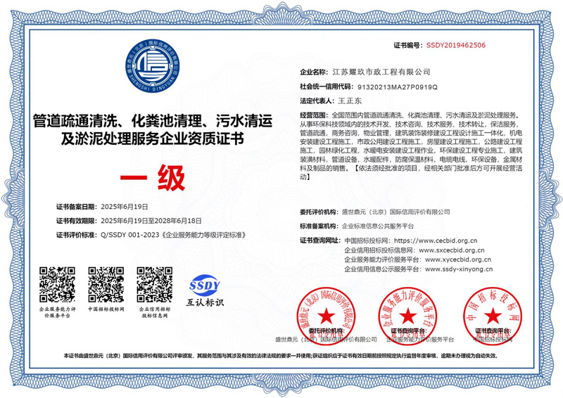 红山公园企业资质证书